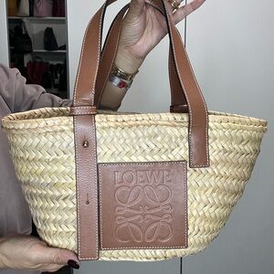 Loewe Brown and Tan Woven Tote